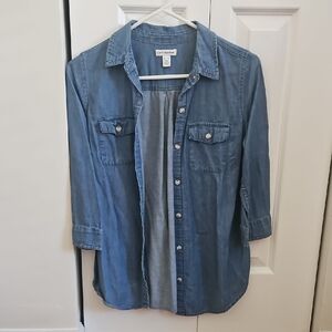 Soft Surroundings Indigo Button-Up Shirt